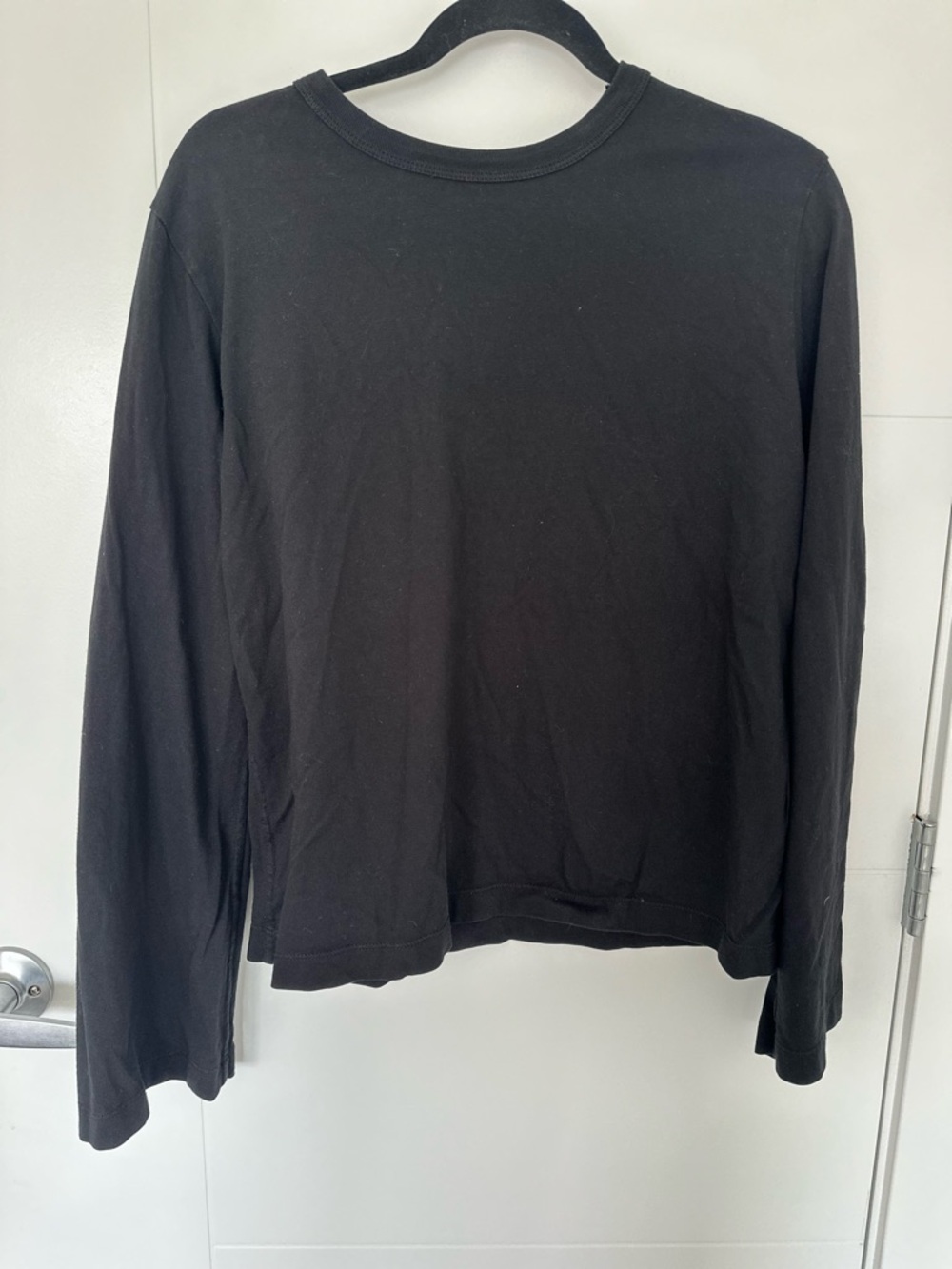 Velvet by Graham & Spencer Black Long Sleeve Cotton Tee | Made in USA | Size M